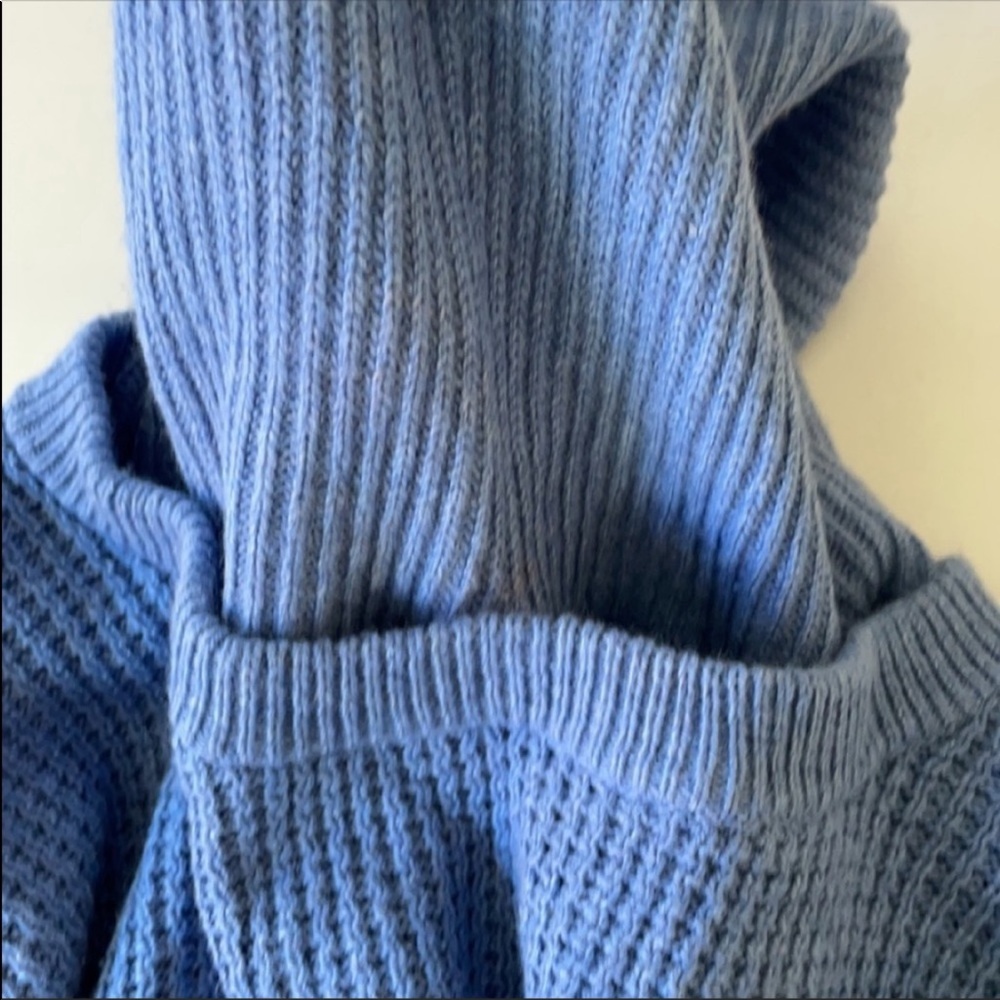 MADEWELL sweater size S blue convertible turtleneck cotton blend - Picture 8 of 10